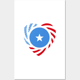 Somali American Multinational Patriot Flag Series (Heart) Posters and Art